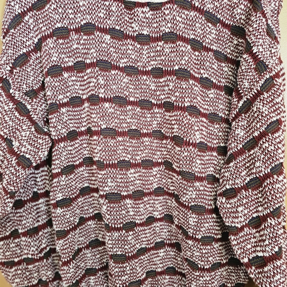 Puritan Classics Burgundy And White Knit Sweater - Picture 3 of 6